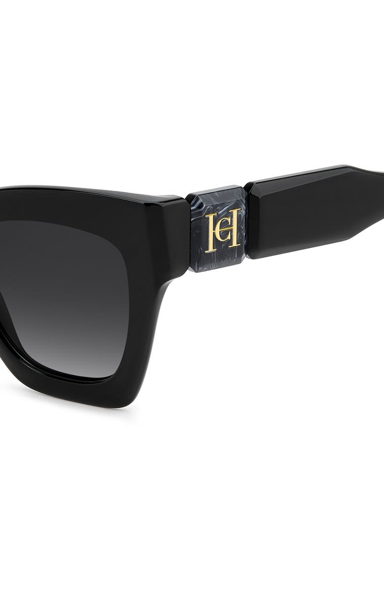 Carolina Herrera 52mm Gradient Cat Eye Sunglasses, Alternate, color, Black/ Dark Grey Sf