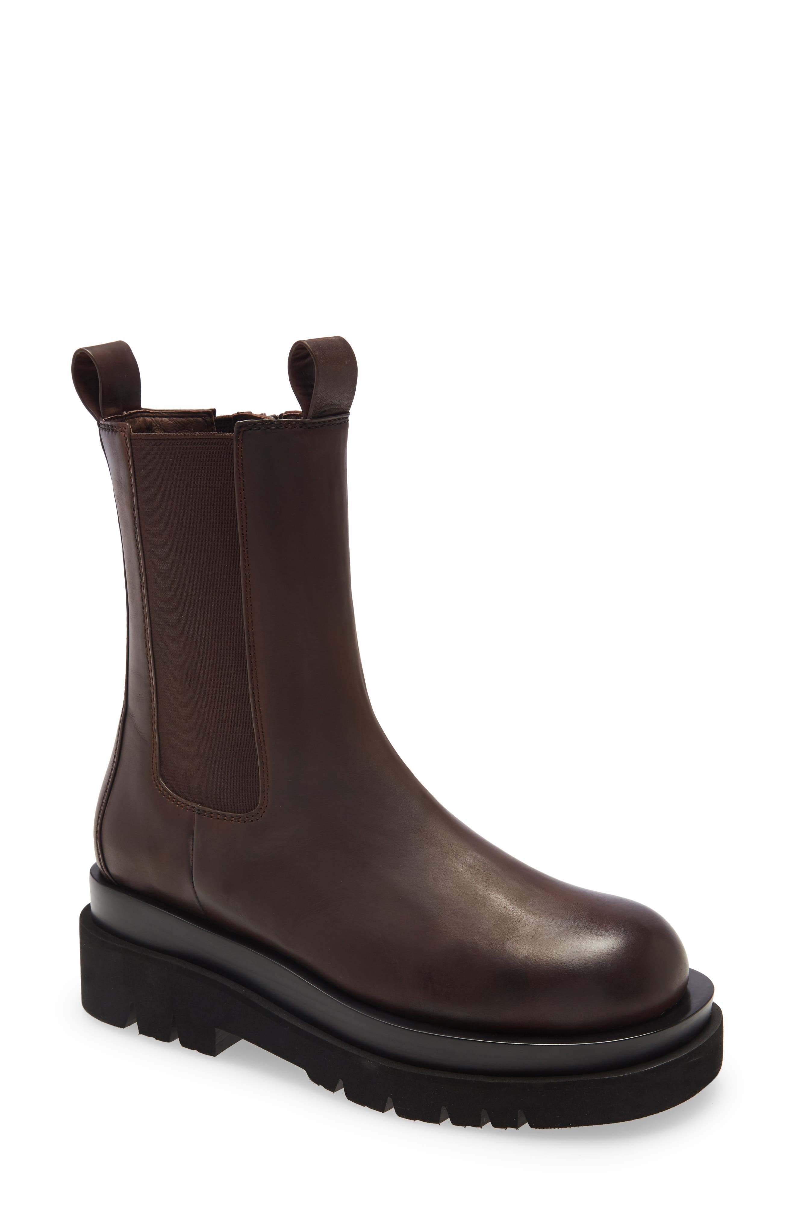 Tanked Chelsea Boot, Main, color, DARK BROWN