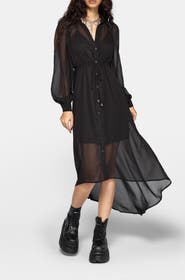 Disturbia Eimhir Chiffon High-low Midi Shirt Dress