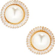 Tasha Cubic Zirconia & Faux Pearl Stud Earrings