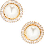 Tasha Cubic Zirconia & Faux Pearl Stud Earrings