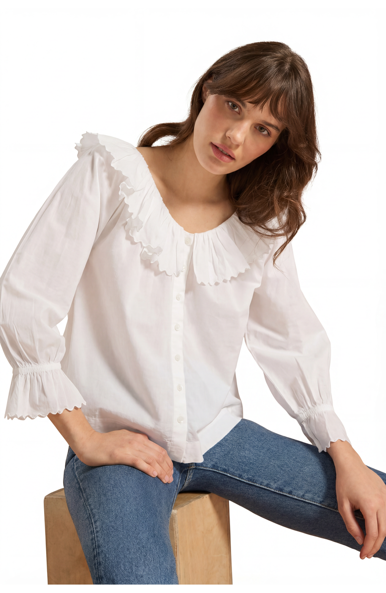 If Only If Pandora Blouse, Alternate, color, White