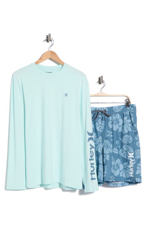 Long Sleeve T-Shirt & Swim Shorts Set