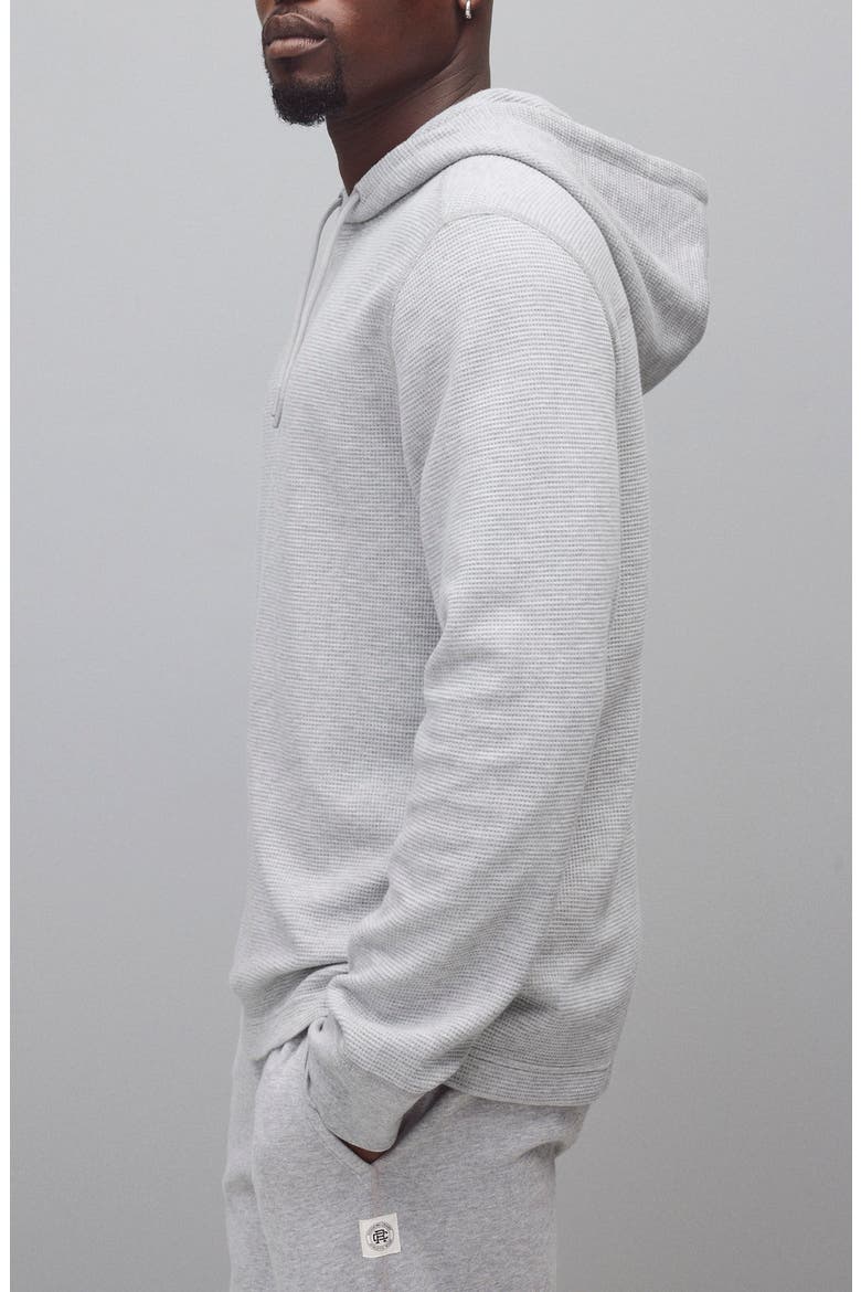 Lightweight Waffle Stitch Hoodie, Alternate, color, HEATHER GREY