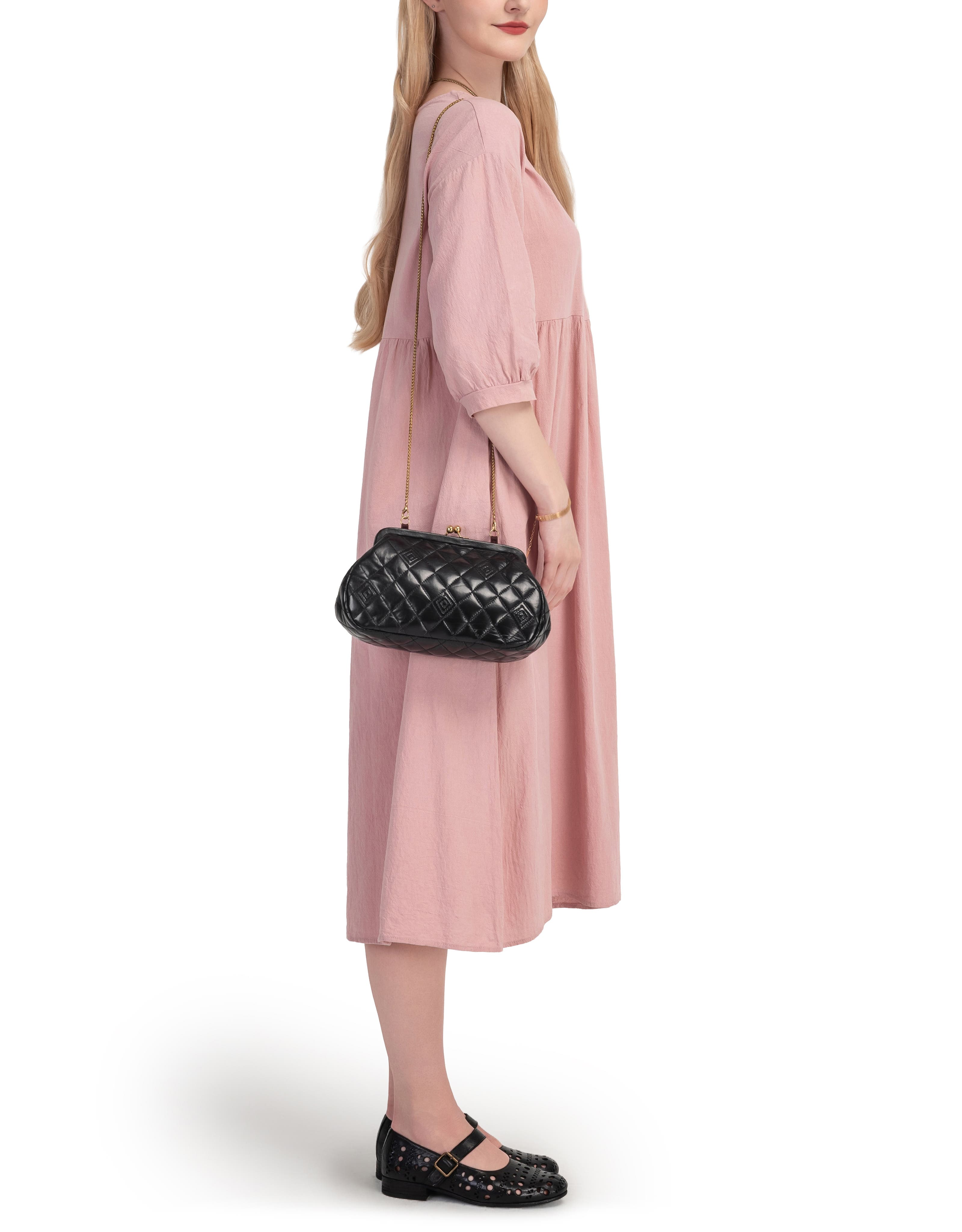 OLD TREND Petunia Small Quilted Leather Crossbody, Alternate, color, Black