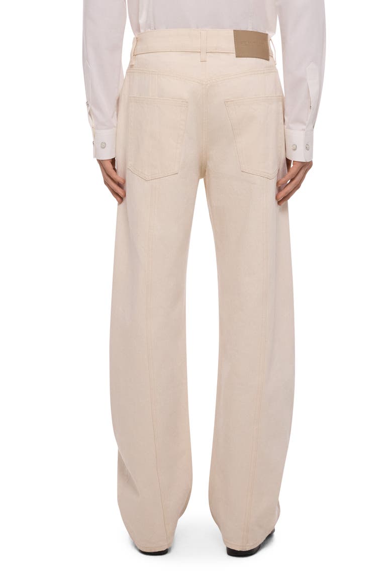 Saddle High Waist Relaxed Leg Organic Cotton Jeans, Alternate, color, ECRU