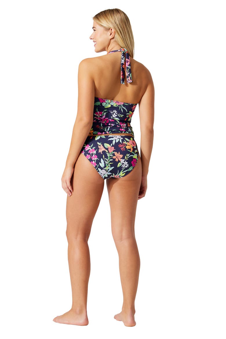 Summer Floral Reversible Halter Tankini Top, Alternate, color, MARE NAVY REV