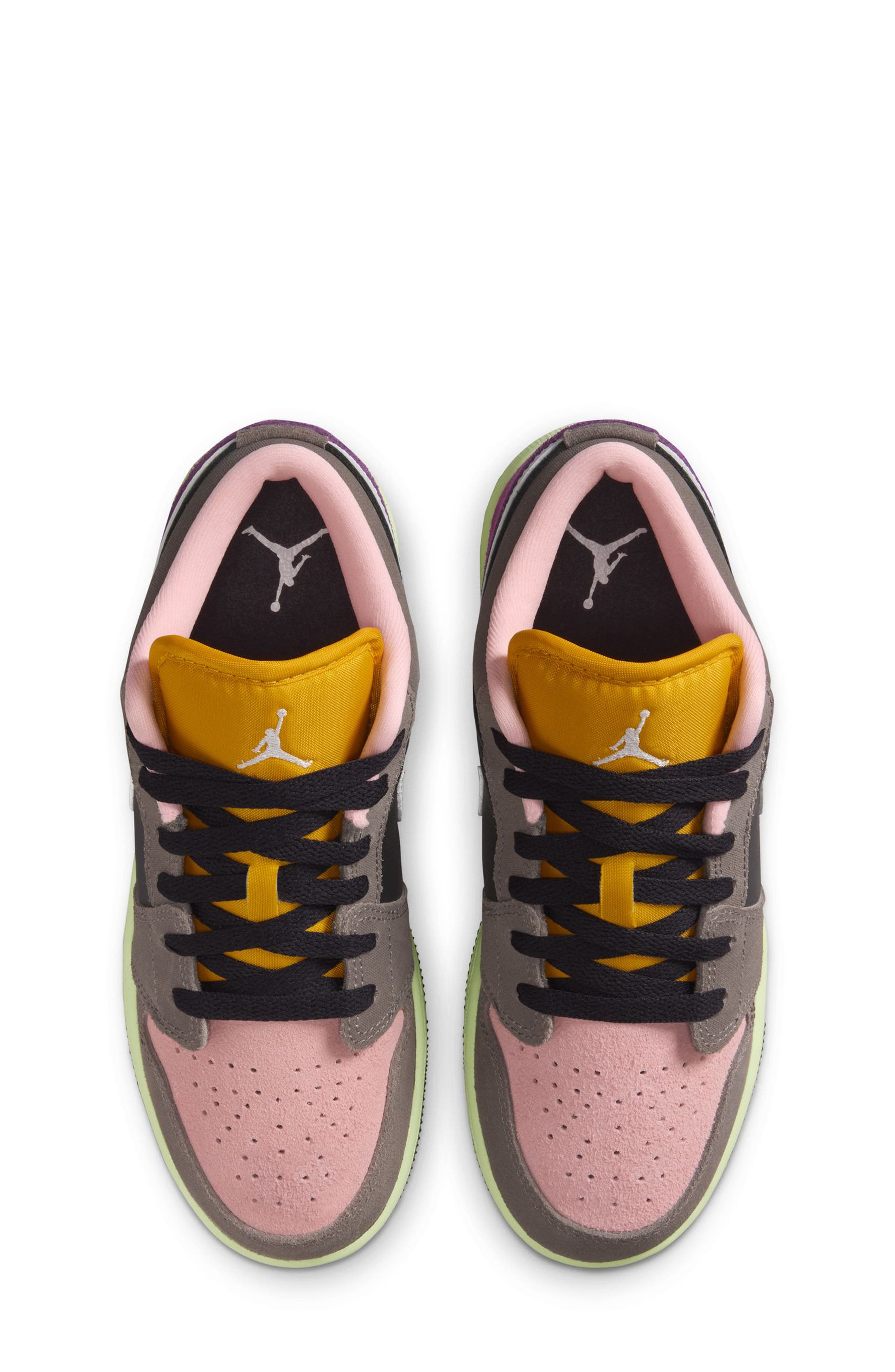 Jordan Kids' Air Jordan 1 Low Sneaker, Alternate, color, Oil Grey/ White/ Cave Stone