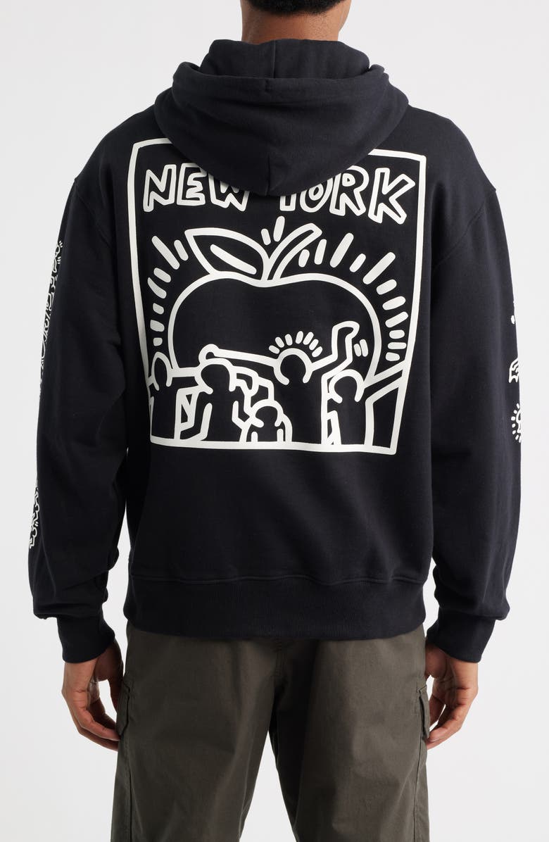Alpha Industries x Keith Haring Alpha Cotton Hoodie, Alternate, color, Black
