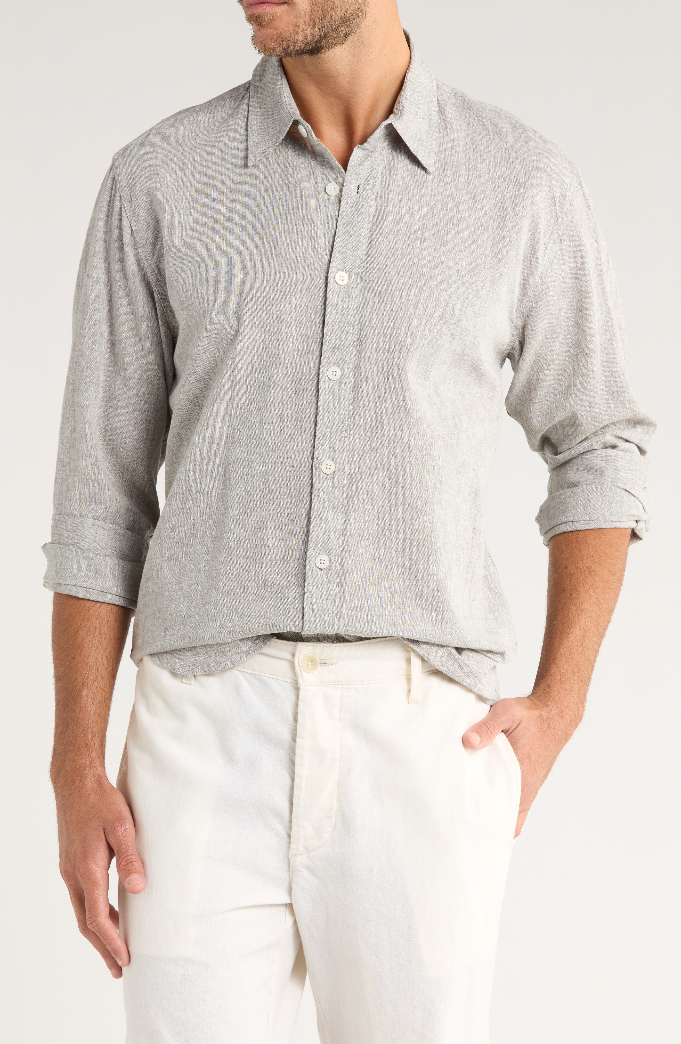 Coastaoro Linen & Cotton Blend Button-Up Shirt