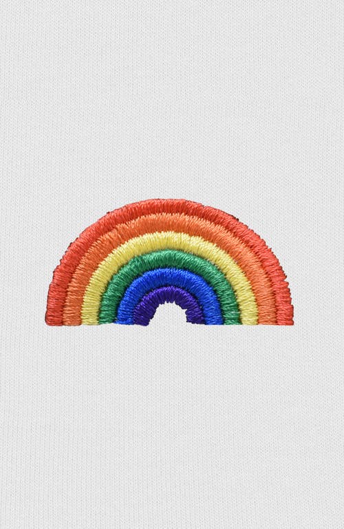 Dalix Rainbow Zip Hoodie In White