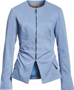 Lela Rose Slubbed Tucked Jacket