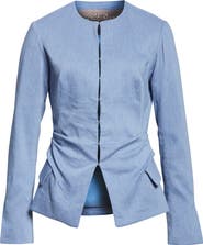 Lela Rose Slubbed Tucked Jacket