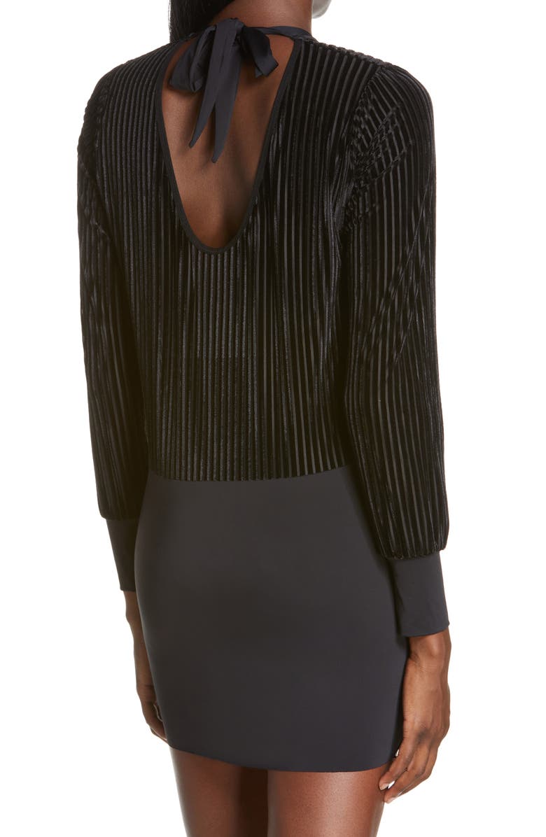 Omnia Paratus Tie Neck Long Sleeve Tunic, Alternate, color, 