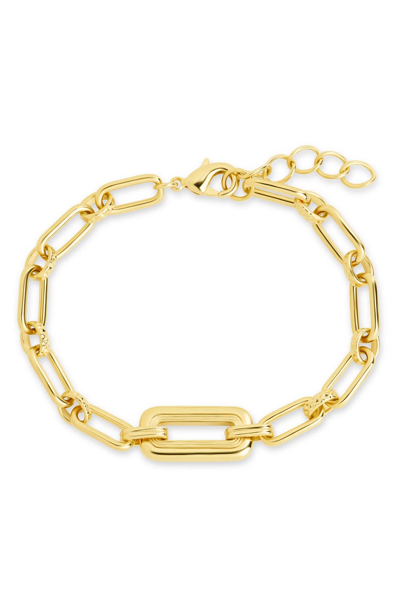 Sterling Forever Annabeth Mixed Chain Link Bracelet, Main, color, Gold