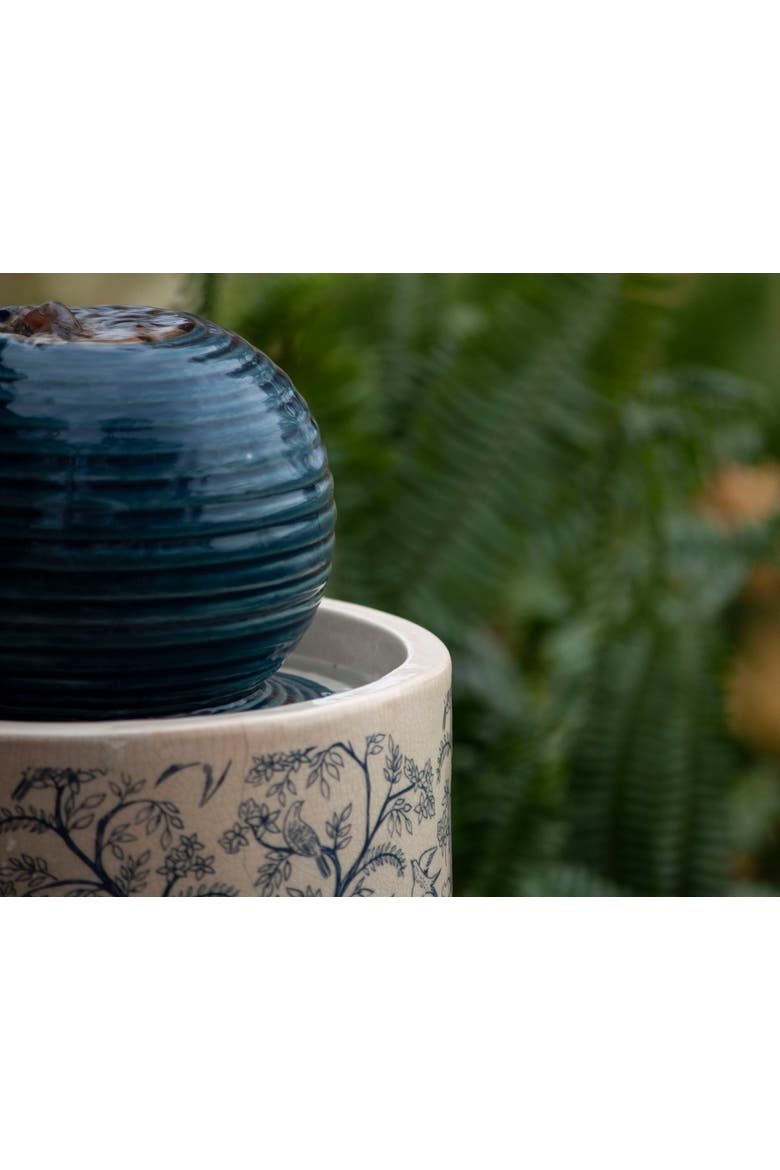 Multicolor Chinoiserie Ceramic Indoor Water Fountain With Pump, Alternate, color, Beige