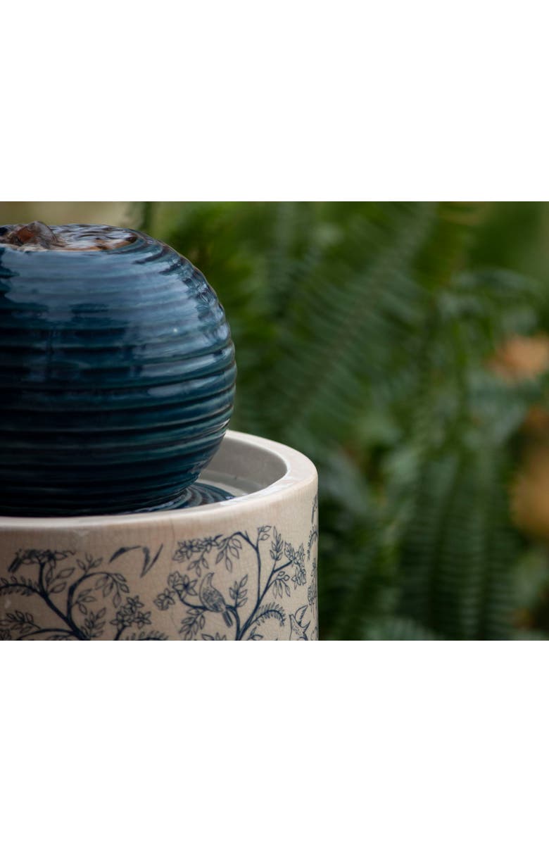 Foreside Home and Garden Multicolor Chinoiserie Ceramic Indoor Water Fountain With Pump, Alternate, color, Beige