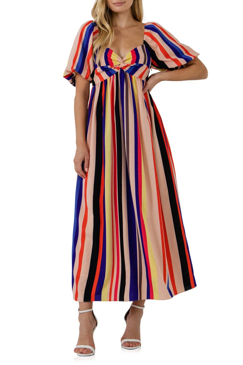 Multicolor Stripe Maxi Dress, Alternate, color, MULTI