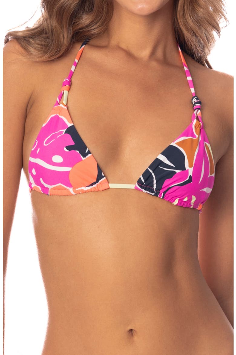 Jungle Reef Nyla Reversible Triangle Bikini Top, Main, color, PINK