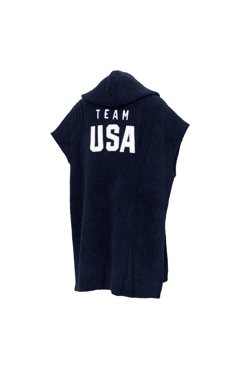 Barefoot Dreams<sup>®</sup> Unisex ALPHA Navy Team USA Barefoot Dreams CozyChic Hooded Rib Cozy, Alternate, color, Navy