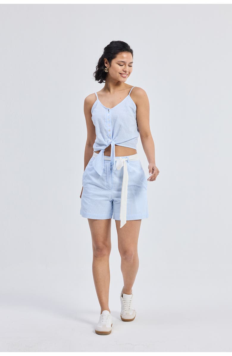 Reistor Regular Fit Shorts in Stripes, Alternate, color, Linear Rhythm