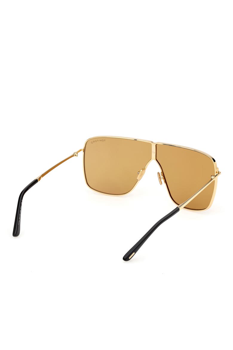 Huxley 68mm Oversize Navigator Sunglasses, Alternate, color, SHINY DEEP GOLD / BROWN