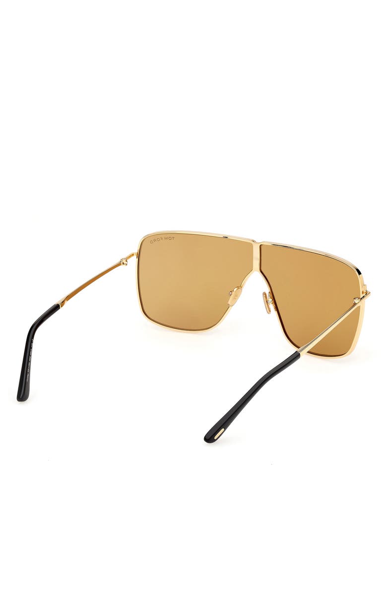 TOM FORD Huxley 68mm Oversize Navigator Sunglasses, Alternate, color, Shiny Deep Gold / Brown