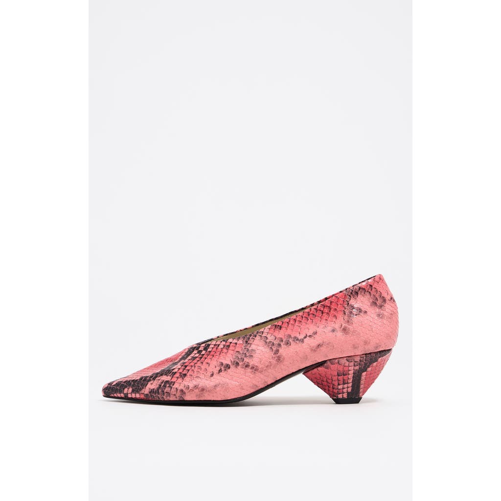 Bimba Y Lola Leather Medium Heel Court Shoe In Multi