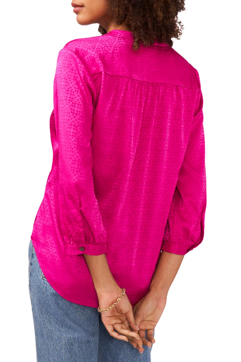 Jacquard Blouse, Alternate, color, WILD PETUNIA