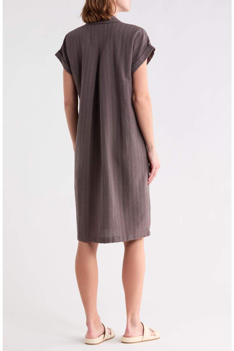 Notch Collar Organic Cotton Blend Shirtdress, Alternate, color, RYE