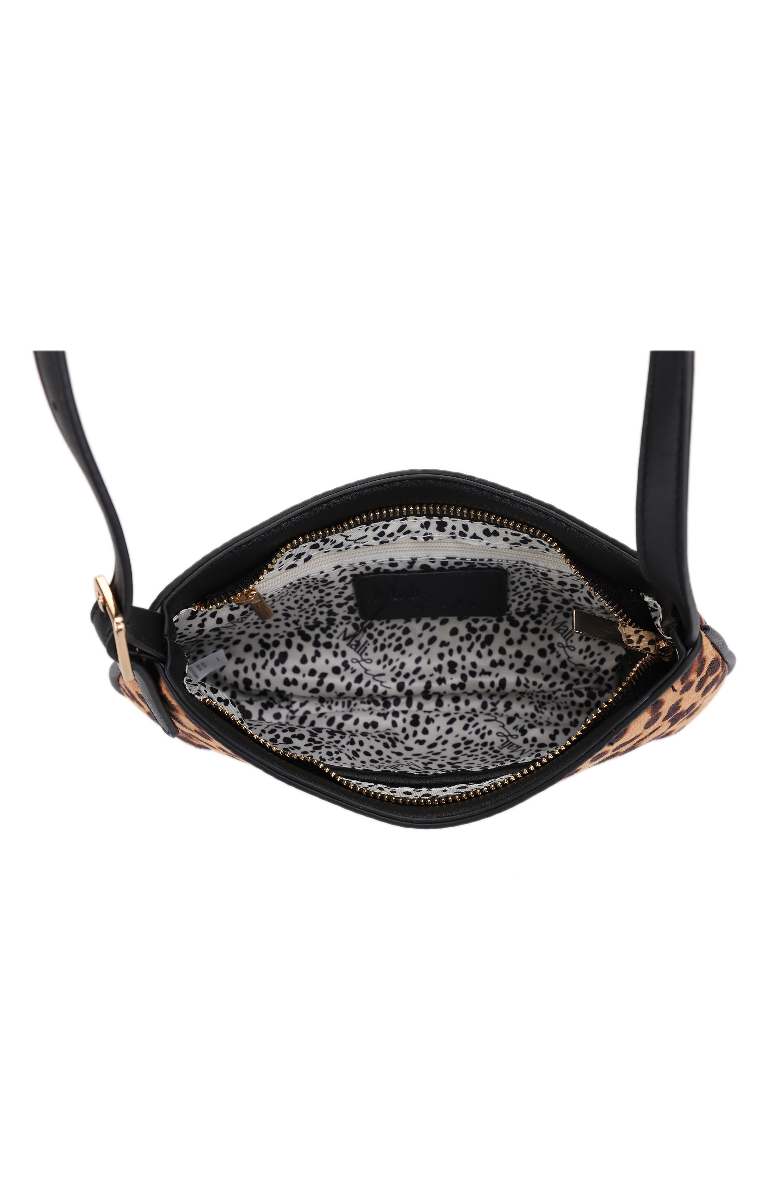 Mali + Lili Imani Leopard Recycled Vegan Leather Shoulder Bag, Alternate, color, 