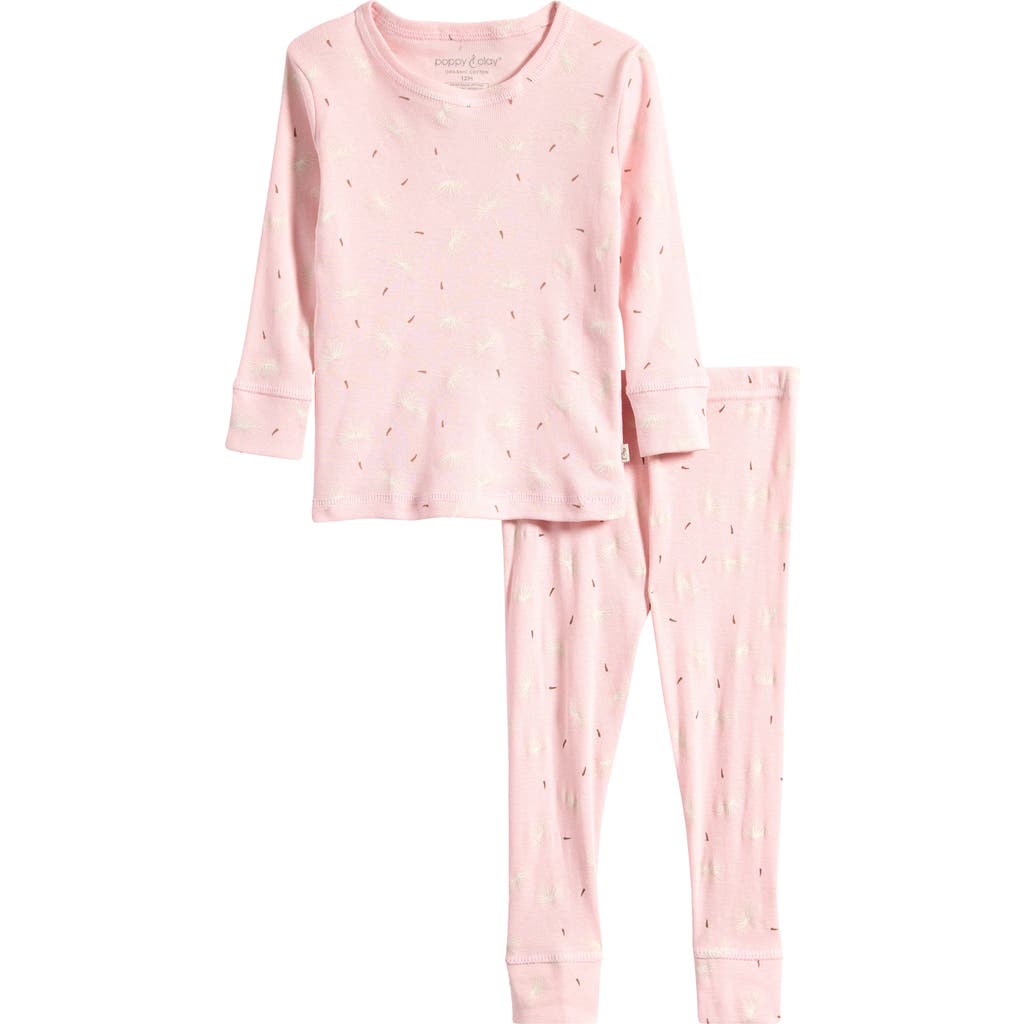 Poppy & Clay Essentials Fitted Organic Cotton Two-piece Pajamas In Floral Ditsy