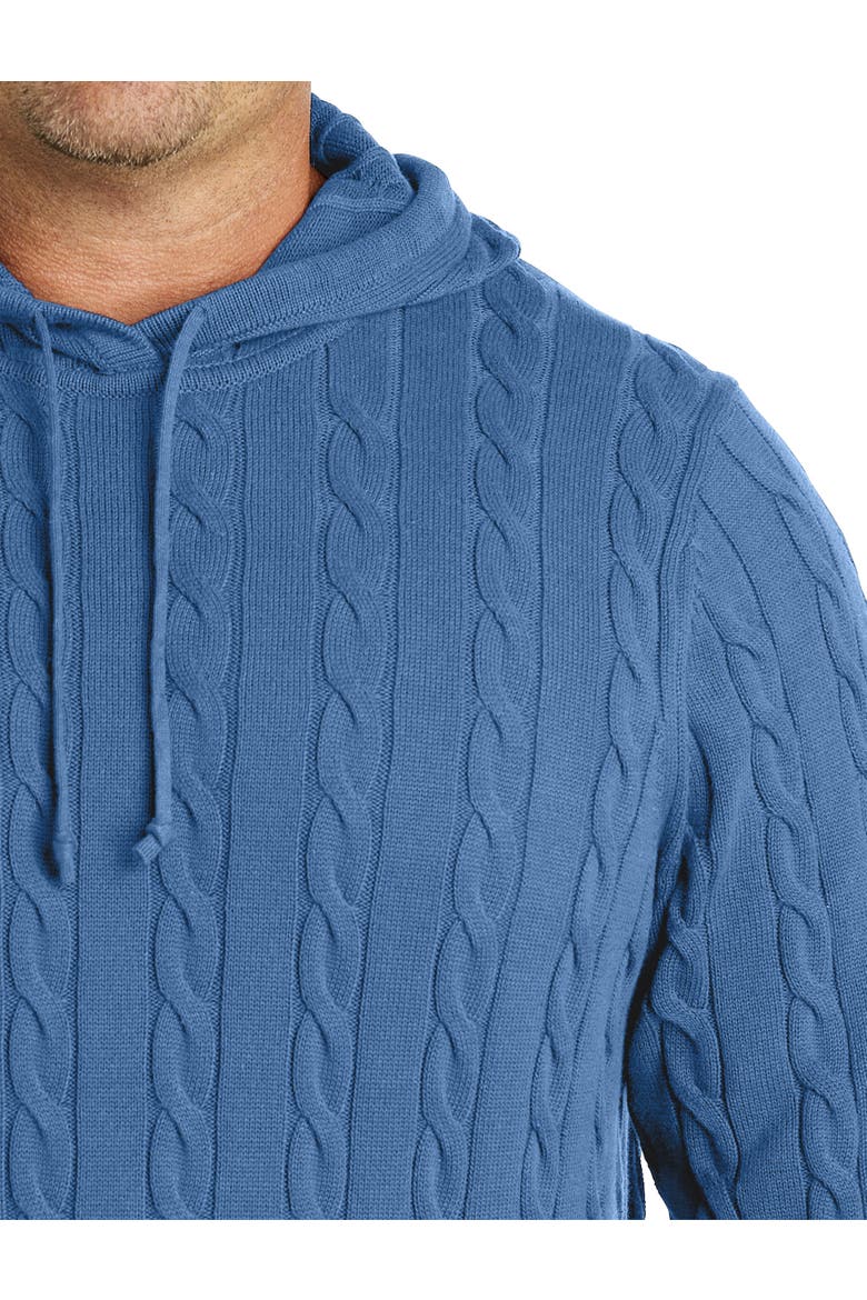 Big & Tall Cable Knit Hoodie, Alternate, color, MOONLIGHT BLUE