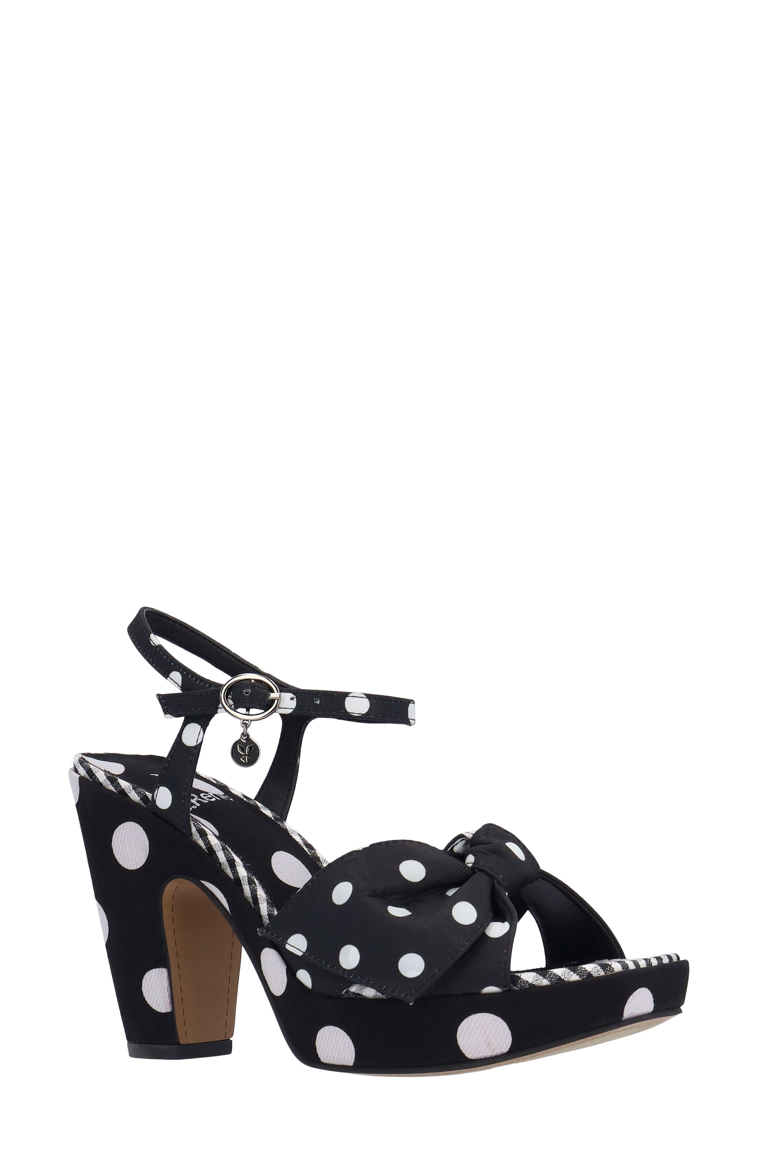 J. Reneé Burkett Platform Sandal, Main, color, Black/ White