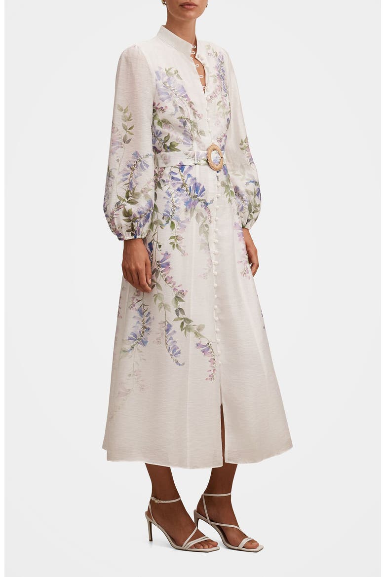 Sheridan Placement Print Long Sleeve Maxi Dress, Alternate, color, WISTERIA FLORAL