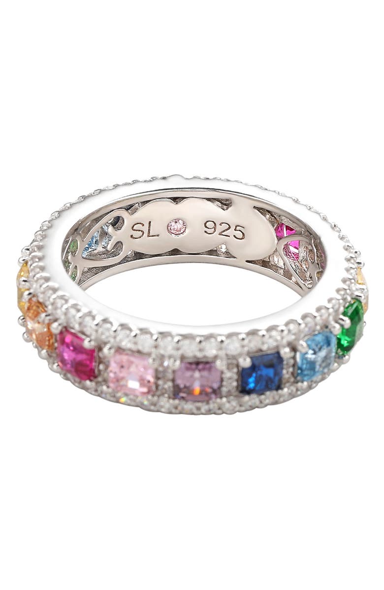 SUZY LEVIAN Asscher Cut Rainbow CZ Eternity Band, Alternate, color, Rainbow