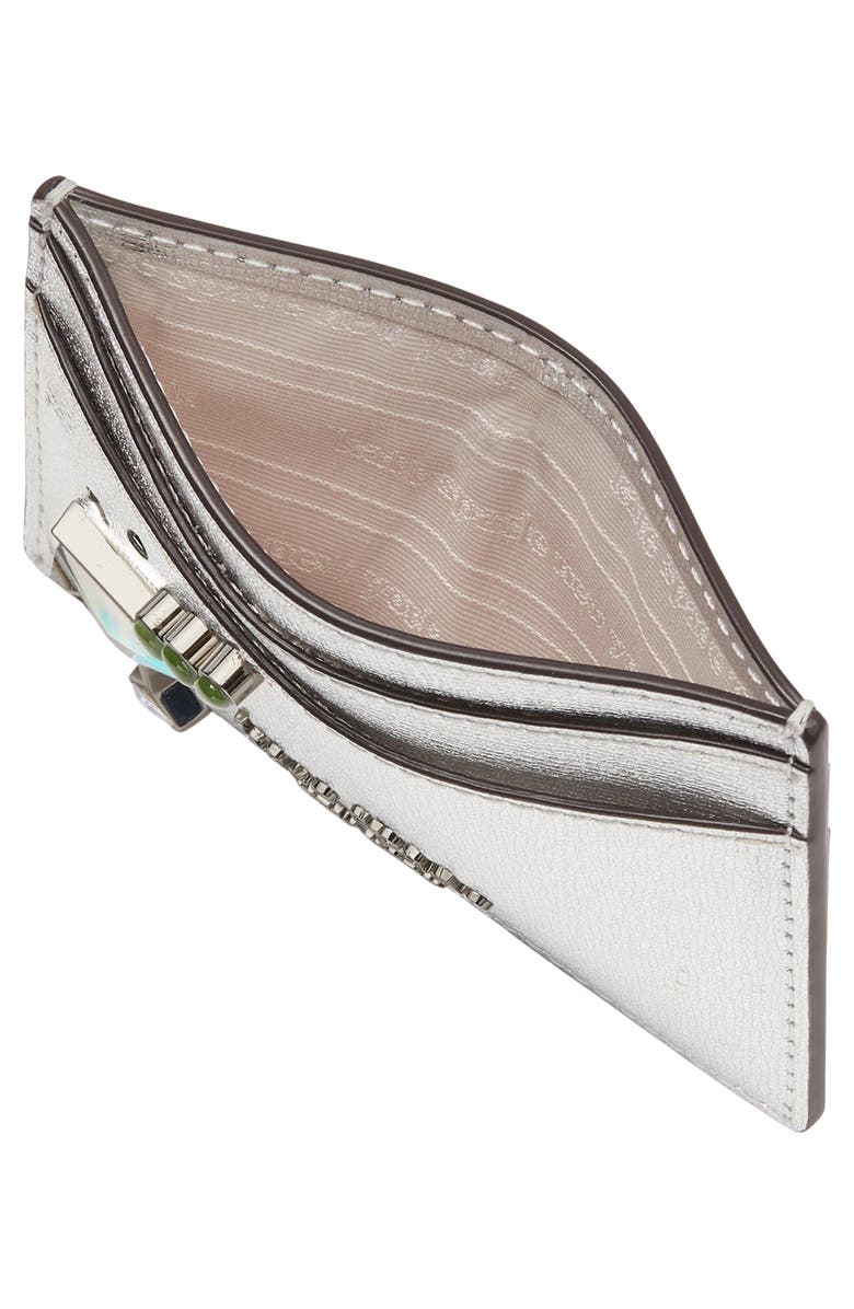 Kate Spade New York shaken not stirred embellished leather card case, Alternate, color, 