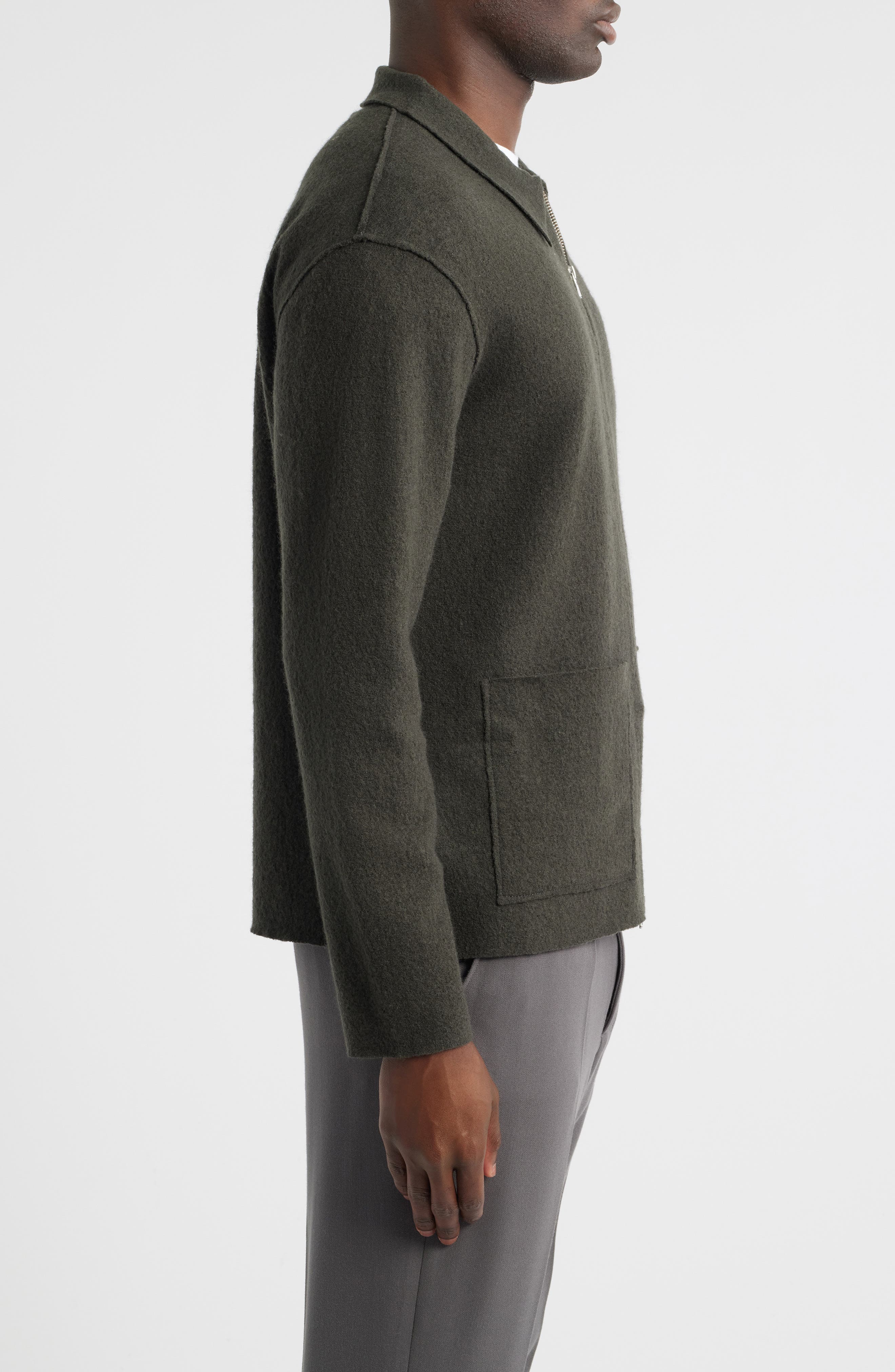 ニュートン NN07 Jonas 6398 Boiled Merino Wool Zip Cardigan (Men) | Nordstrom