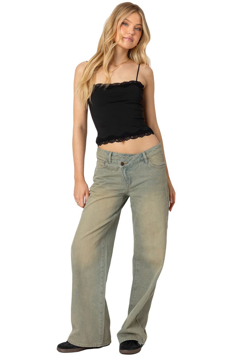 Cruella Lace Trim Camisole, Alternate, color, BLACK