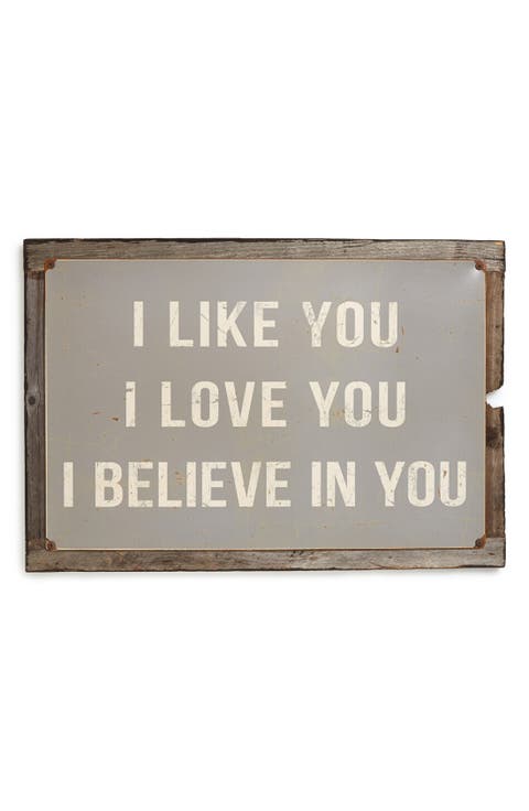 Poncho & Goldstein 'Like, Love Believe' Sign