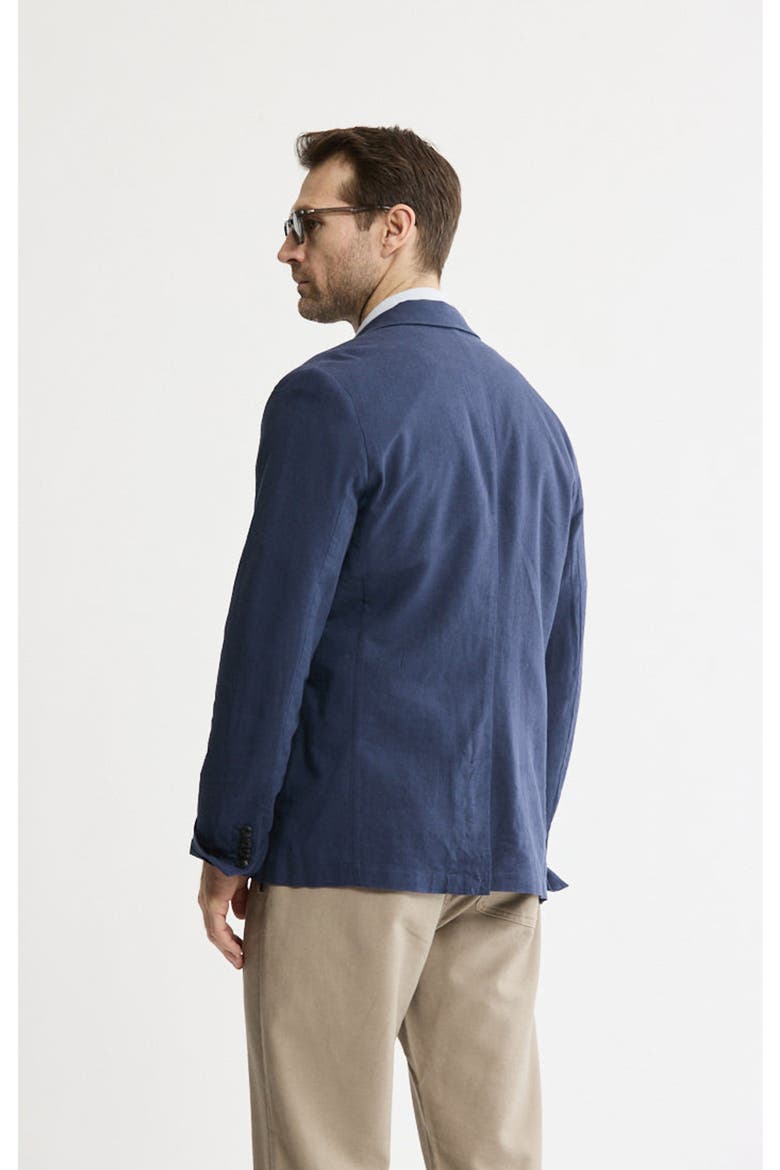 Linen Blend Blazer, Alternate, color, Indigo