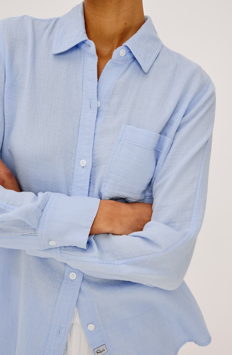 Rails Freeman Cotton Button-Up Shirt, Alternate, color, Bluebell