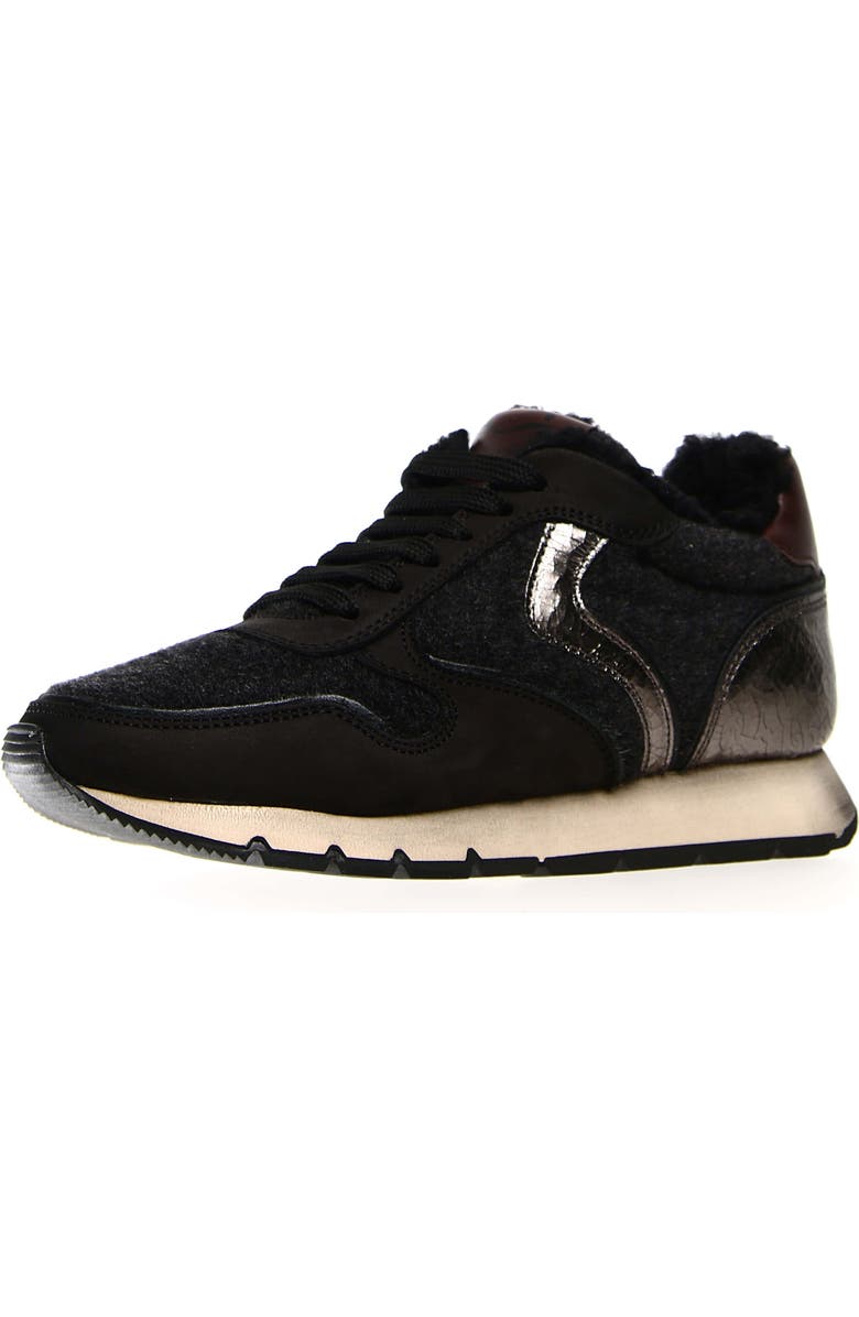 Voile Blanche Julia Genuine Shearling Jogger Sneaker, Main, color, Black Anthracite