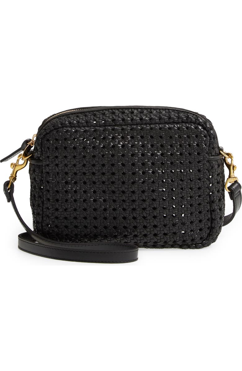 Clare V. Midi Sac Woven Leather Crossbody Bag, Main, color,