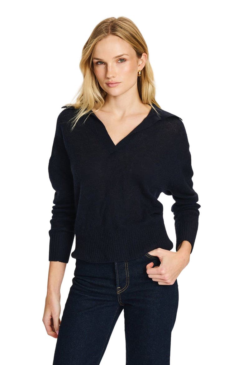 Featherweight Cashmere Polo Sweater, Alternate, color, Navy