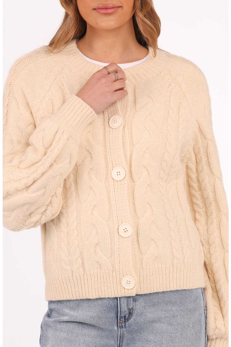 Nika Cable Stitch Cardigan, Alternate, color, TAUPE