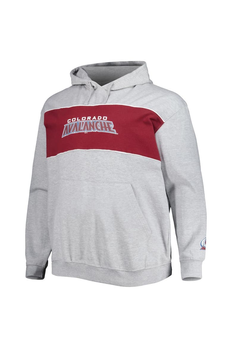 Men's Nathan MacKinnon Heather Gray Colorado Avalanche Big & Tall Player Pullover Hoodie, Alternate, color, Heather Gray