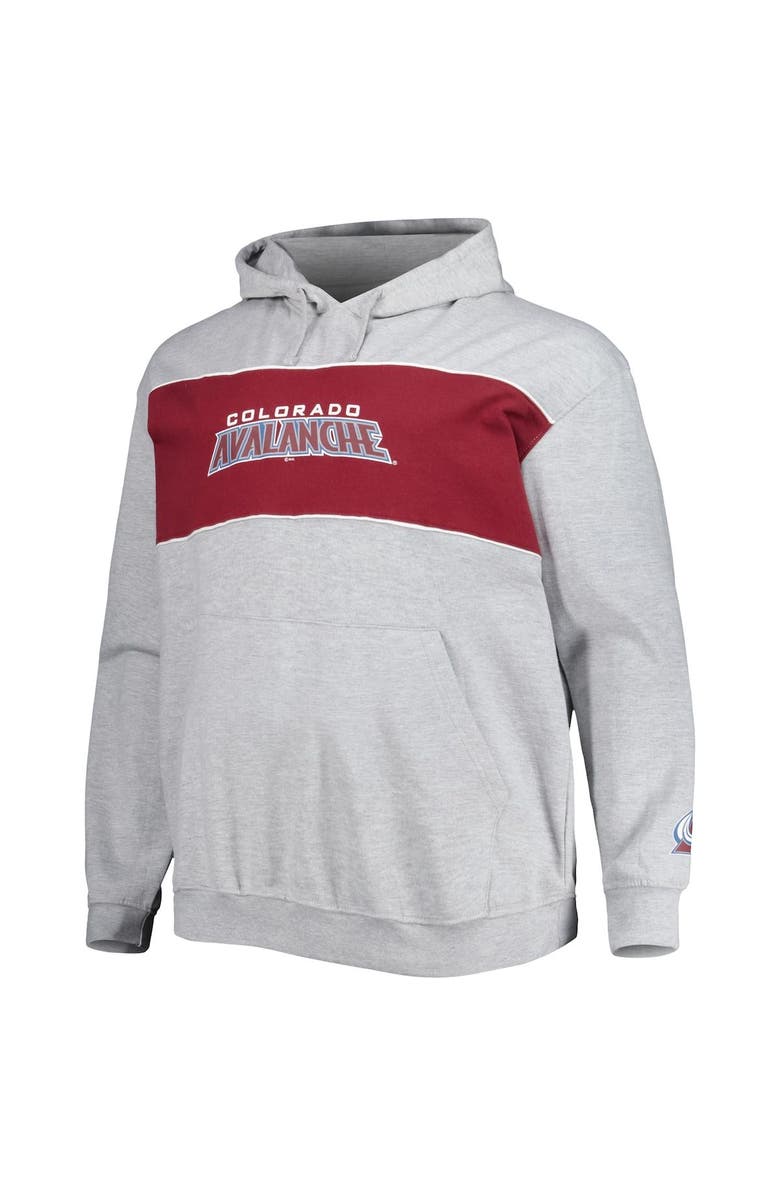 PROFILE Men's Nathan MacKinnon Heather Gray Colorado Avalanche Big & Tall Player Pullover Hoodie, Alternate, color, Heather Gray