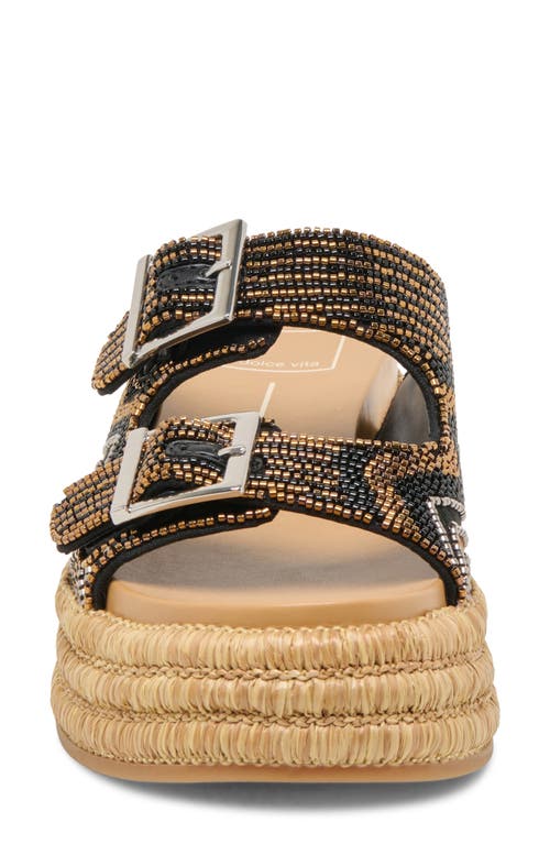 Dolce Vita Wixie Beaded Strap Platform Sandal In Black Multi Beads