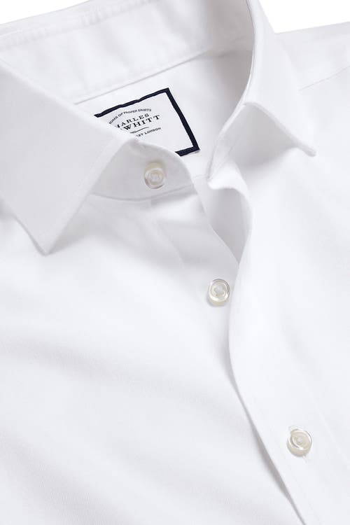 CHARLES TYRWHITT CHARLES TYRWHITT NON-IRON TWILL CUTAWAY SLIM FIT SHIRT DOUBLE CUFF